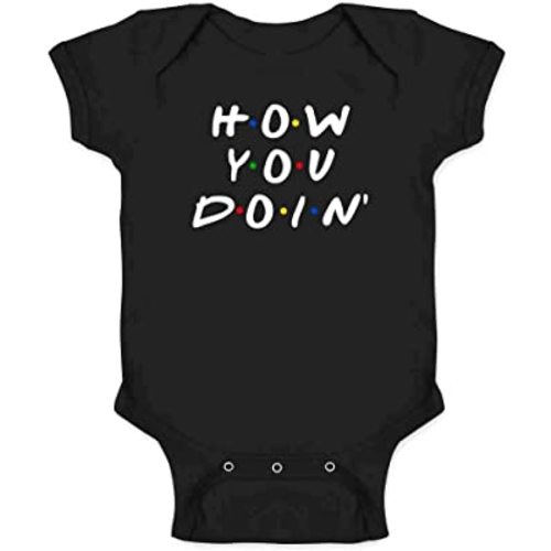 Pop Threads How You Doin Quote Funny 90s Retro Baby Toddler Kids Girl Boy T-Shirt
