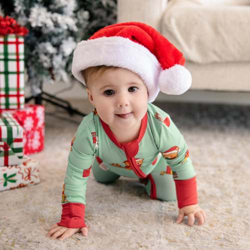 Larkspur Baby | Romper Pajamas | Convertible Footed Romper in Dear Santa