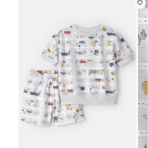 Toddler Boy 2-Piece ©Disney/Pixar Cars French Terry Top & Short Set - Grey | Carter's
