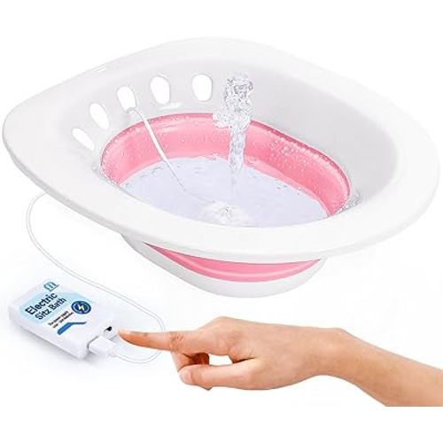Electric Sitz Bath for Toilet Seat, for Hemorrhoids and Postpartum Care - Yoni Steam Seat - Perineal Soaking and V Steaming - Collapsible Storage - Use with Soak