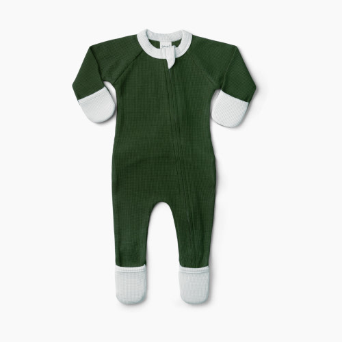 Goumi Kids Mountain Collection Organic Thermal Footie - Pine, 0-3m