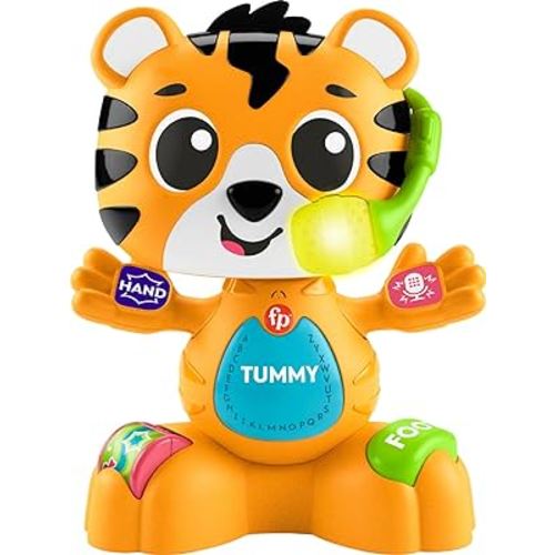 Fisher-Price Baby Learning Toy Link Squad Bop & Groove Tiger with Music & Lights for Ages 9+ Months, Compatible Only with Link Squad Items