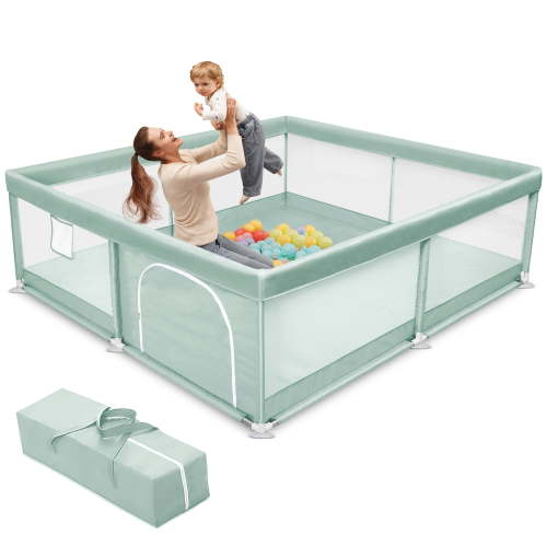 Babyeap Baby Playpen Large Play Yard Fence for Toddlers,50"x50" Green