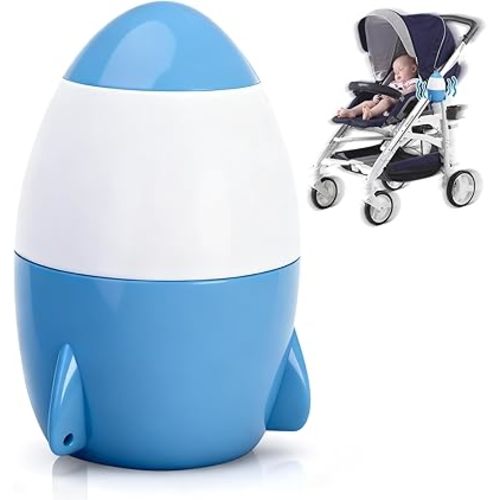 Stroller Rocker with Rechargeable, Portable Baby Sleep Soother with 5 Different Intensity Vibration Patterns, Baby Rocker Sleep Aid Fits All Pushchairs, Prams and Strollers (Blue)
