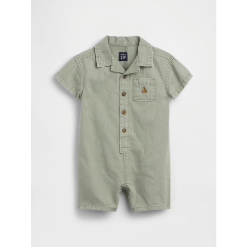 Baby Denim Pocket Shorty One-Piece
