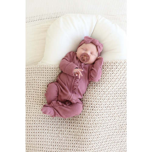 All Bamboo Waffle Zipper Footies