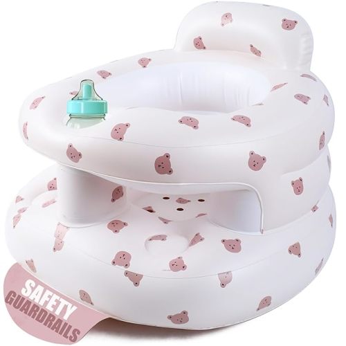 Upgraded Inflatable Baby Seat for Babies 3-36 Months, Inflatable Baby Chair Sit Me Up Floor Seat for Baby, Back Support Baby Seats for Infants for Sitting Up with Built in Air Pump