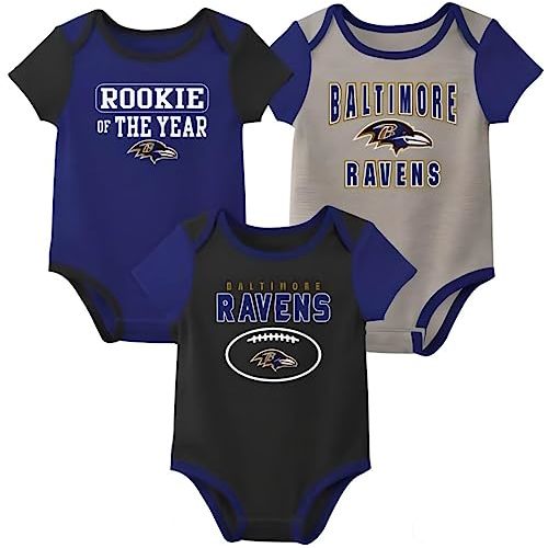 Outerstuff NFL Newborn Infants Rookie 3 Piece Creeper Bodysuit Romper Set