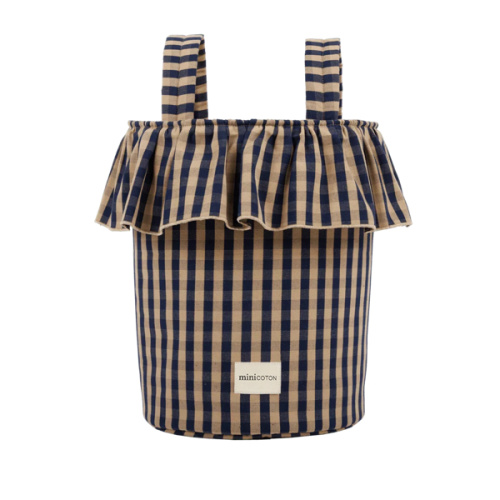 Basket Gingham - Navy + Caramel - PRE ORDER · Minicoton