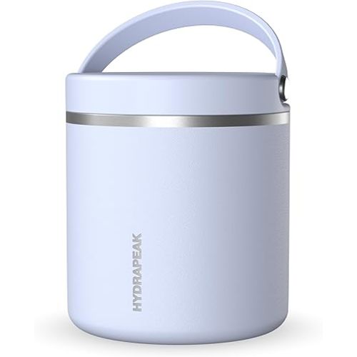 Hydrapeak 25oz Stainless Steel Vacuum Insulated Thermos Food Jar | Kids for Hot and Cold Food, Wide Mouth Leak-Proof Soup Adults, 10 Hours 16 (Iceberg)