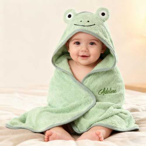 Personalized Baby Hooded Towel, Custom Name Newborn Gift,Pure Cotton Hooded Towel for Baby Shower,Childrens Pool Towel,Towel for Kids