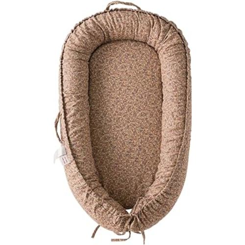 Infant Lounger, Baby Nest Cover for Baby Girls & Boys, Newborn Essentials for Baby 0-12 Months, 100% Cotton Breathable, Co Sleeper Portable Travel Bed (BrownBlossom_Muslin)