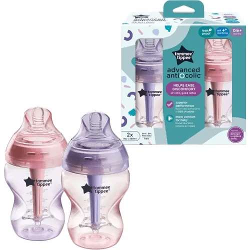 Tommee Tippee Advanced Anti-Colic Baby Bottles, Newborn 0m+, 9oz
