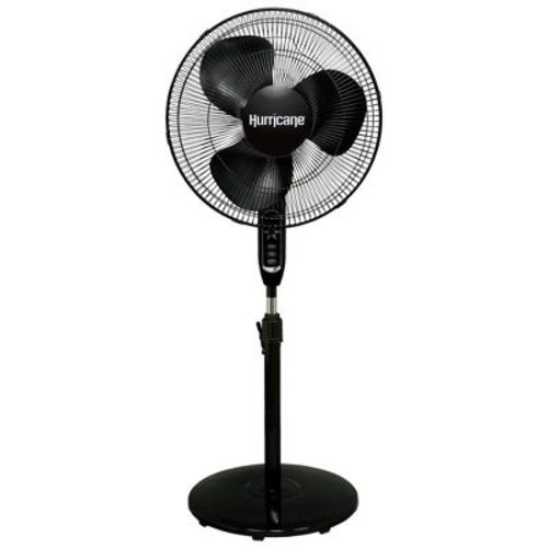 Hurricane 16" Supreme Oscillating Stand Fan with Remote – 3-Speed, Quiet, Powerful, Adjustable Height, Durable Design for Home, Office, and Greenhouse