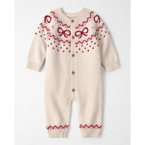 Baby Girl Organic Cotton Fair Isle Sweater Knit Jumpsuit - Little Planet | Carter's