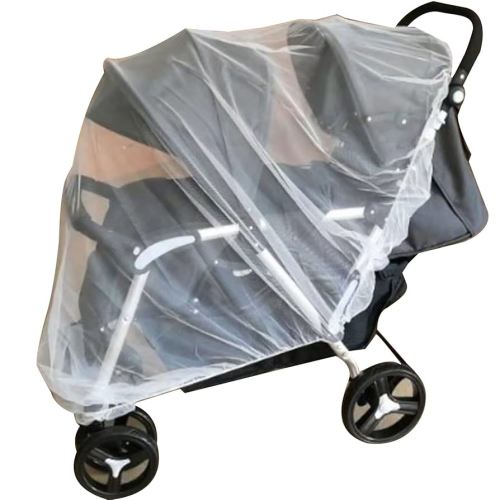 Protective Net for Double Stroller Net Bassinet Sun-Cover Double Joggers Mesh Netting Baby Travel Gear Stroller Net Sun Shade Baby Stroller Net Cover Netting