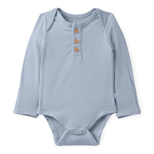 Little Sleepies Henley Bodysuit, Soft Viscose from Bamboo Long Sleeve Bodysuit for Baby Boys & Girls, Baby Clothes
