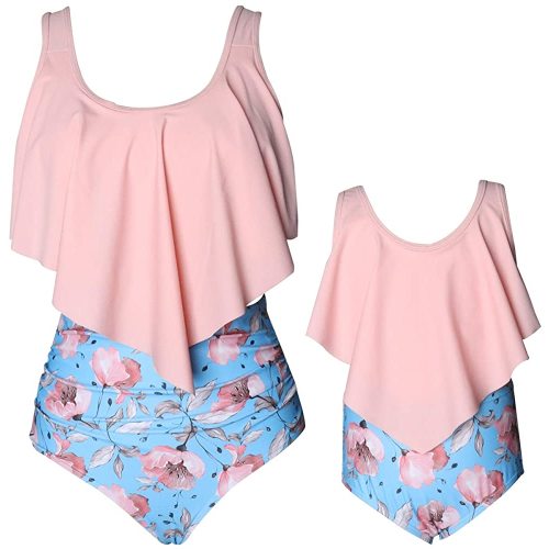 KABETY Girls Swimsuit Two Pieces Bikini Set Ruffle Falbala Swimwear Bathing Suits