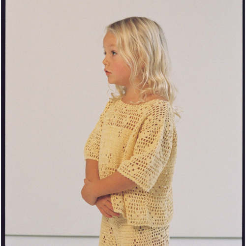 Filet Crochet Crop - Butter