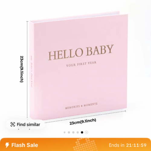 Baby Memory Book, Hello Baby Spiral-Bound Linen Cover Animal Pattern Keepsake Book with 4 Paper Pockets and 12 Monthly Milestone Stickers #GLOBAL PICKS - TikTok Shop