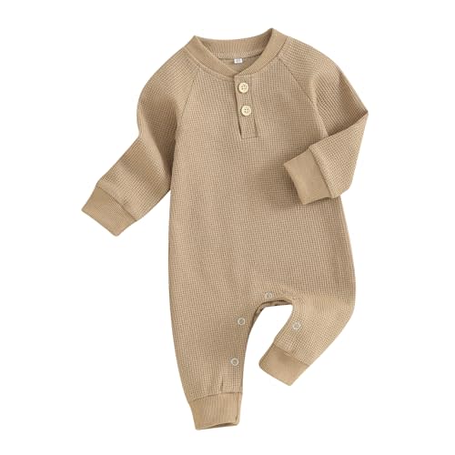 Kuriozud Newborn Infant Unisex Baby Boy Girl Clothes Button Romper Jumpsuit Basic One Piece Outfits
