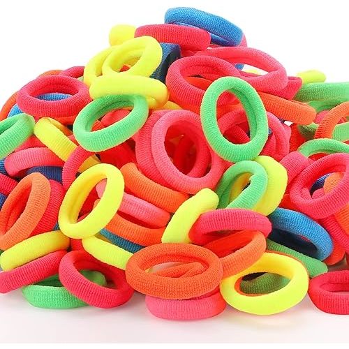 200 Pack Hair Ties BEoffer Baby Toddlers Girls Elastics Hair Bands No Damage Multicolor Colorful Small Rubber Bands Ponytail Pigtails Holders Not Harm to Hair (Fluorescent)