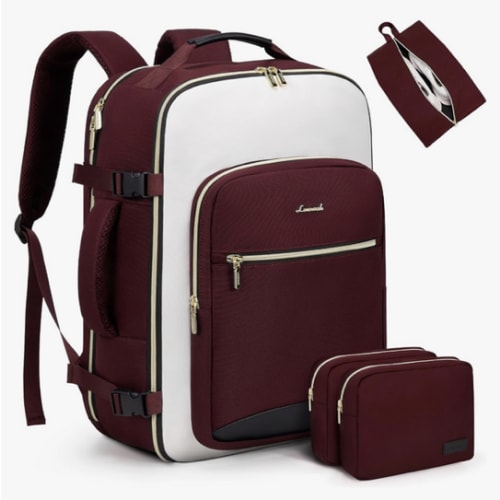 LOVEVOOK 40L Large Travel Backpack for Women Men, 17 Inch Carry on Backpack for Traveling on Airplane, Personal Item Travel Bag Airline Approved, Business Causal Weekender Backpacks