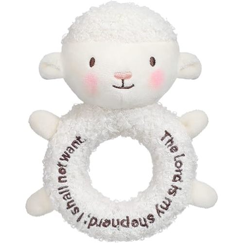 Karenhi Lamb Stuffed Animal Little Sheep Stuffed Animal Praying Baptism Soft Plush Snuggle God's Lamb with Embroidered Religious Gifts for Boys Girl Baby Showers Mom's Barnyard Nursery Decor Doll Toy
