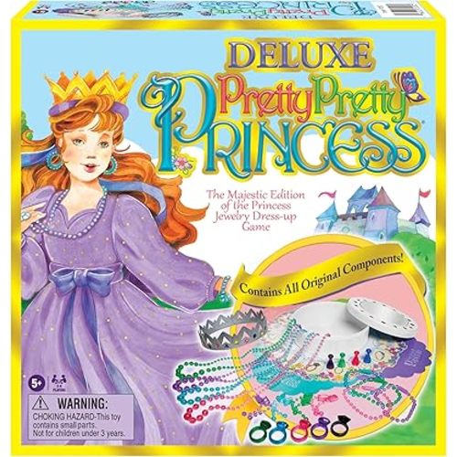 Deluxe Pretty, Pretty, Princess Game, Majestic Edition with Original Components and 1990's Artwork by Winning Moves Games USA, a Delightful Jewelry Dress-Up Game for 2-4 Players, Ages 5+