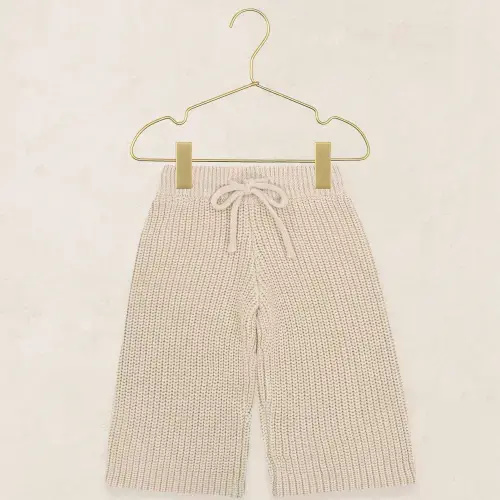 Knit Chunky Wide Leg Pants - Tan