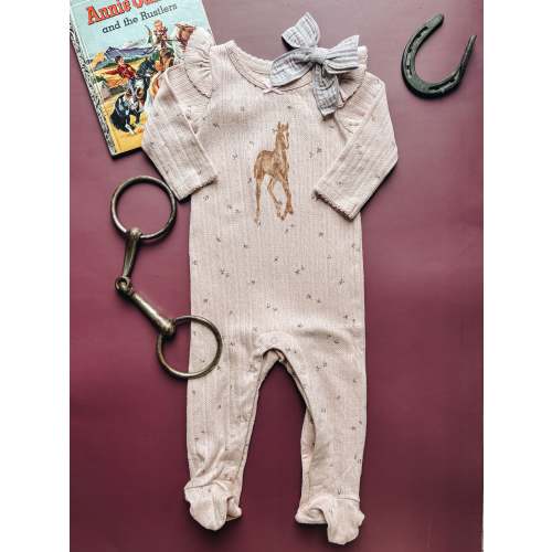Little Foal Pointelle Footed Romper (Baby) - Blush