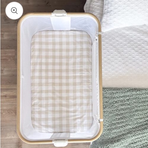Waterproof Co-Sleeper / Change Pad Sheet | Latte Gingham – Little Human Linens