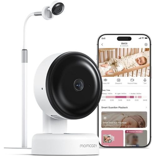 Momcozy Smart Baby Monitor, 2K HD & Night Vision Contact-Free Baby Monitor