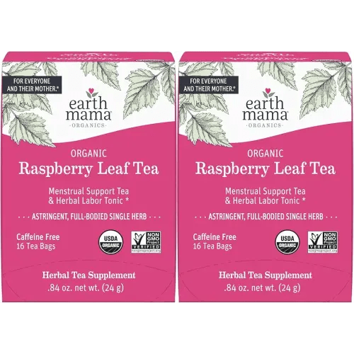 Earth Mama Raspberry Leaf Herbal Tea Bags, 16-Teabags, 2-PK