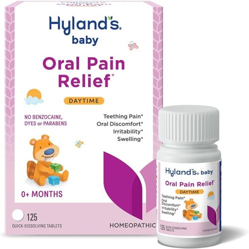 Hyland's Baby Nighttime Soothing Tablets with Chamomilla, Natural Relief of Oral Discomfort, Irritability, and Swelling, Up to 62 Doses (Pack of 1, 125 Count Total)