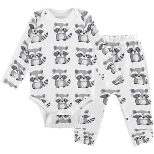 vvfelixl Baby Bodysuits Pants Sets White Gooses Long Sleeve Baby Clothes for Boys Girls 0-24M