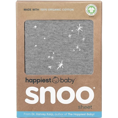Happiest Baby SNOO Bassinet Fitted Sheet - 100% Organic Cotton Nursery Bedding - Fits SNOO Sleeper Crib Mattress (Graphite Galaxy)