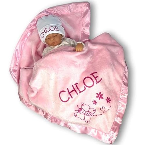 Custom Catch Pink Baby Blanket Girl