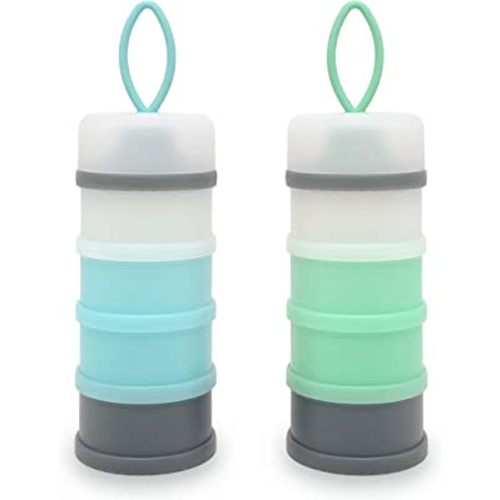 LADISO Baby Formula Dispenser, Formula Container, Portable Milk Powder Dispenser Container, Baby Feeding Travel Storage Container, Non-Spill Stackable Baby Snack Storage Container, BPA Free, 2 Packs