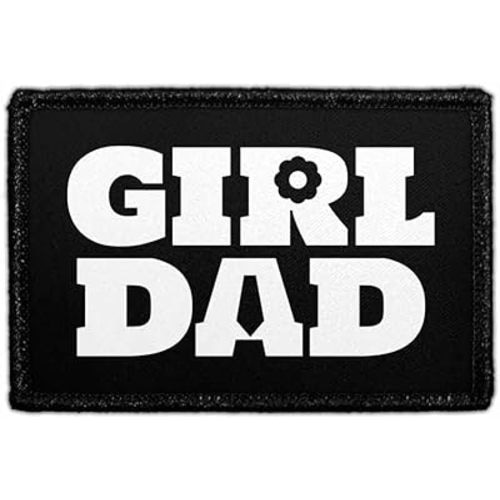 Girl Dad | Hook and Loop Attach for Hats, Jeans, Vest, Coat | 2x3 in | by Pull Patch