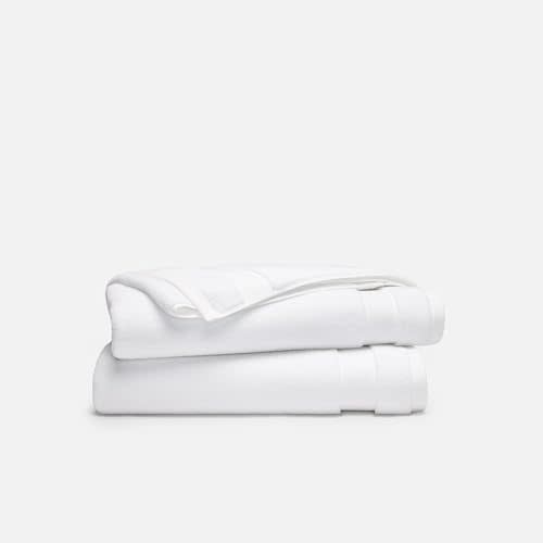 Brooklinen Super-Plush 100% Turkish Cotton Bath Towels - Set of 2-770 GSM, Highly Absorbent, Machine Washable, Perfect Bath Towel Set for Home & Bathroom (30" x 58", Solid White)