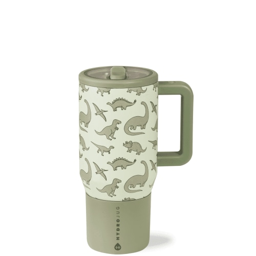 HydroJug Kids - Insulated Kids Water Bottle 20oz with Flip Straw & Handle - Leak-Proof & Durable, BPA-Free & Kid-Friendly Design - Dinosaur