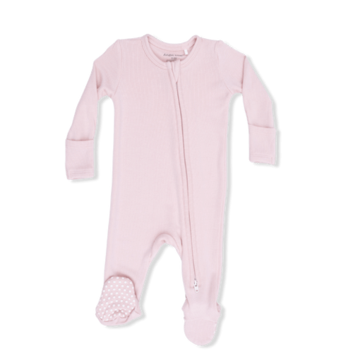 Solid Veiled Pink - 2 Way Zipper Footie