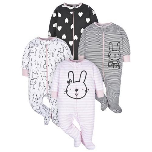 Gerber Baby-Girls 4 Pack Sleep 'N Play Footie