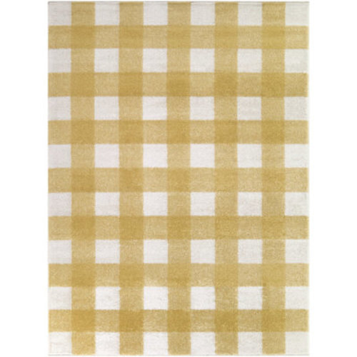 Gracie Oaks Burgin Yellow Gingham Area Rug | Wayfair