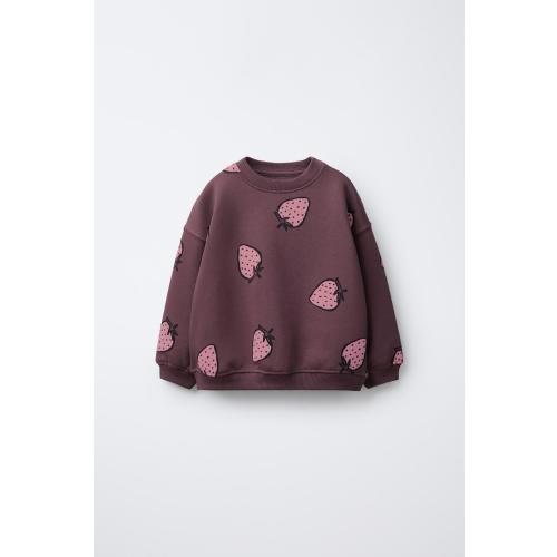 PRINTED SWEATSHIRT - Maroon | ZARA United States