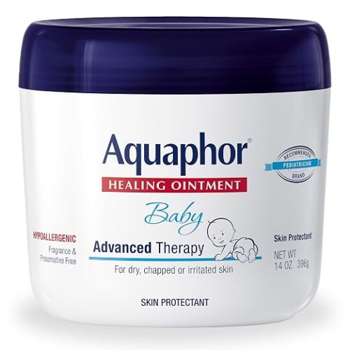 Aquaphor Baby Healing Ointment Advanced Therapy Skin Protectant for Chapped or Dry Skin, Drool Rash and Diaper Rash Ointment, 14 Oz Jar