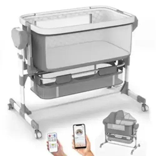 Rocking Bassinet for Baby, Electric Baby Bassinet Automatic 5 Rocking Motion Bassinet Bedside Sleeper for Newborn, Auto Rolling Baby Cradle 6 Height Adjustable with 4 Lullabies - TikTok Shop