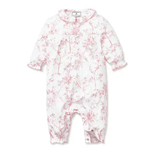 Baby's Twill Madeline Romper in Pink Timeless Toile
