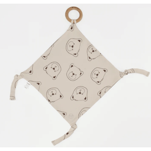 Woolino - Merino Wool, Organic Cotton Lovey w/ Removable Teething Ring